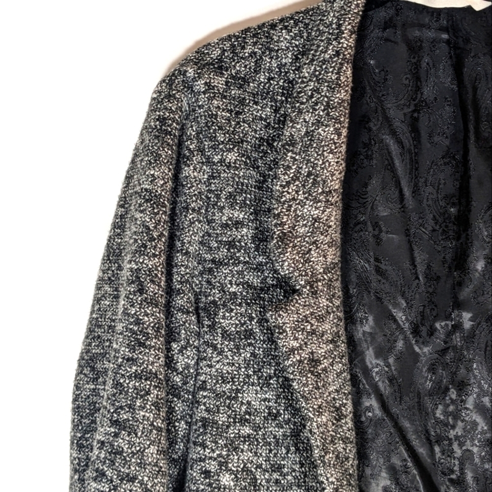 Soft Surroundings St. James Gray and Black Knit Open Front Cardigan Size Medium - Picture 5 of 9
